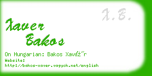 xaver bakos business card